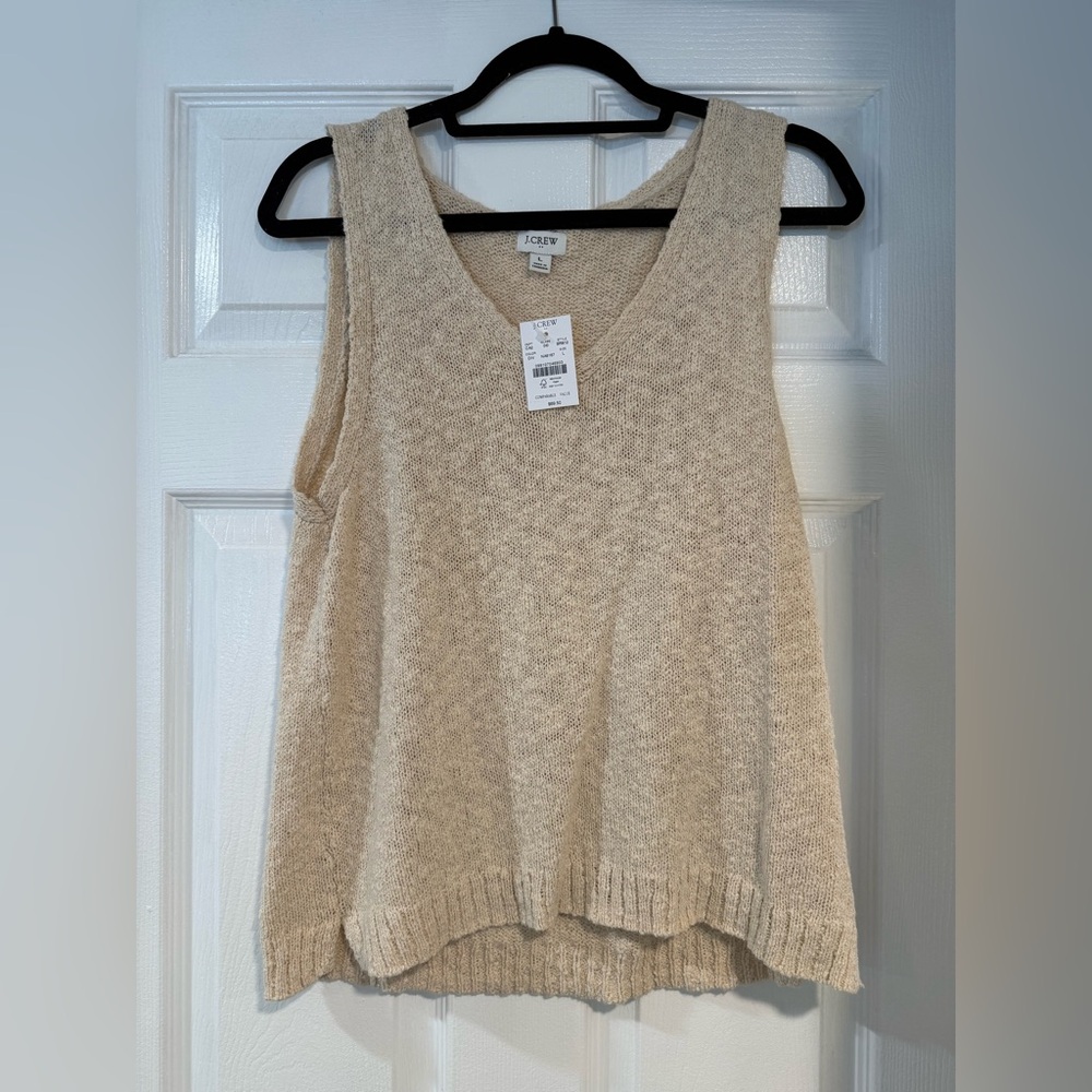 NWT J. Crew Beige Knit V-Neck Top